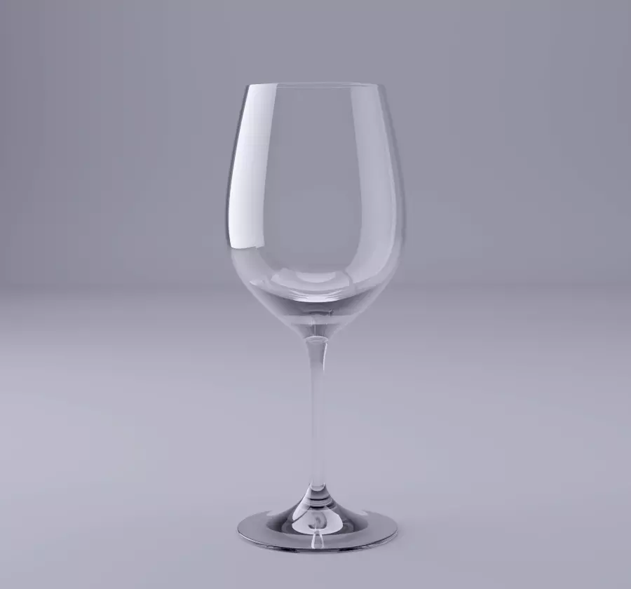 Wine Glass Low-poly Low-poly 3D model_0
