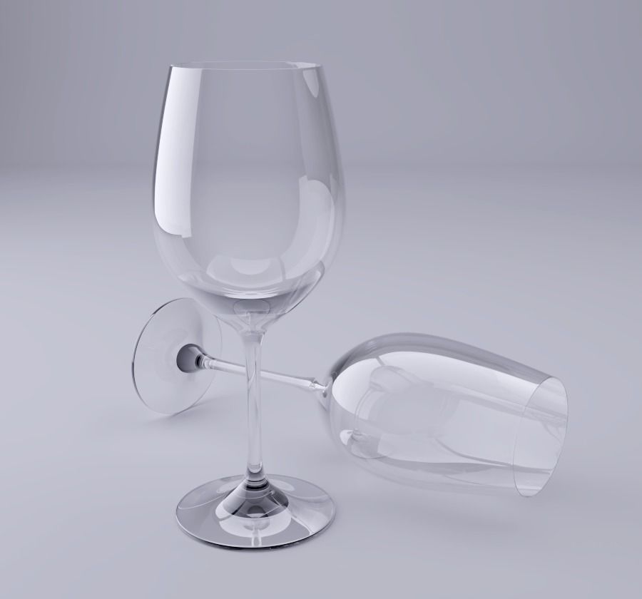 Wine Glass Low-poly Low-poly 3D model_2