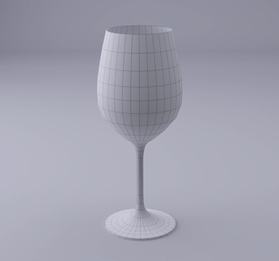 Wine Glass Low-poly Low-poly 3D model_4