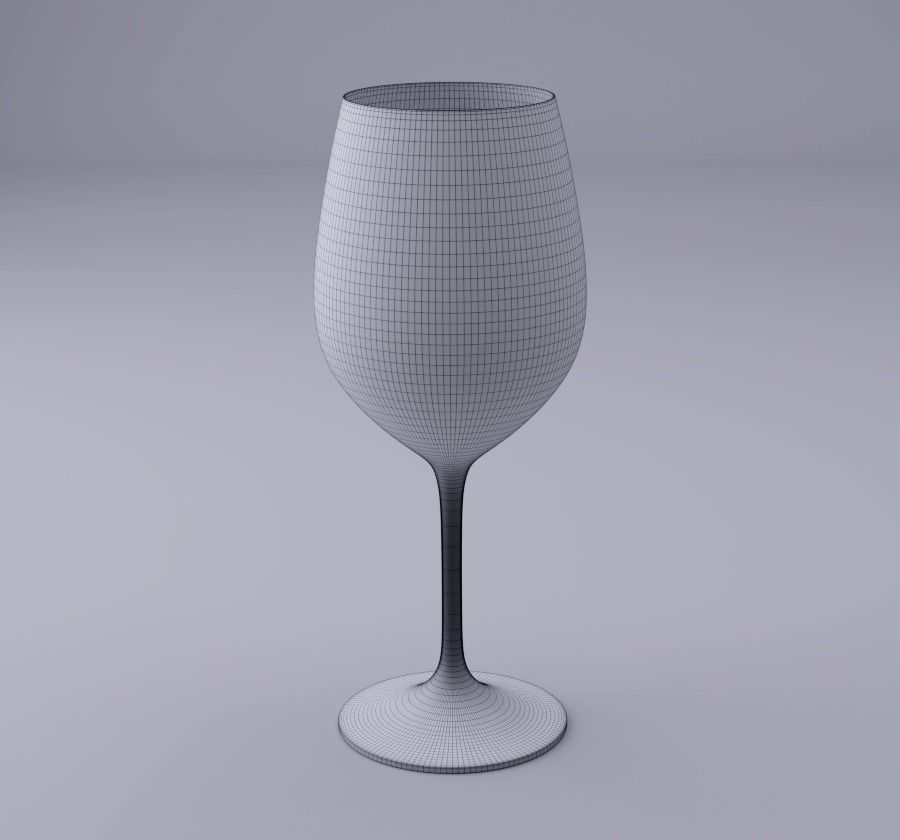 Wine Glass Low-poly Low-poly 3D model_3
