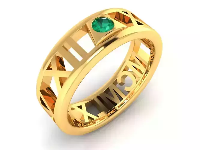 ring-690 emerald stone ring gold