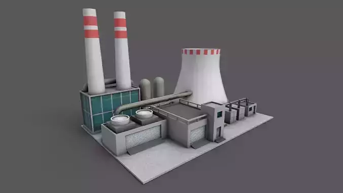 Power Plant Low poly Low-poly 3D model