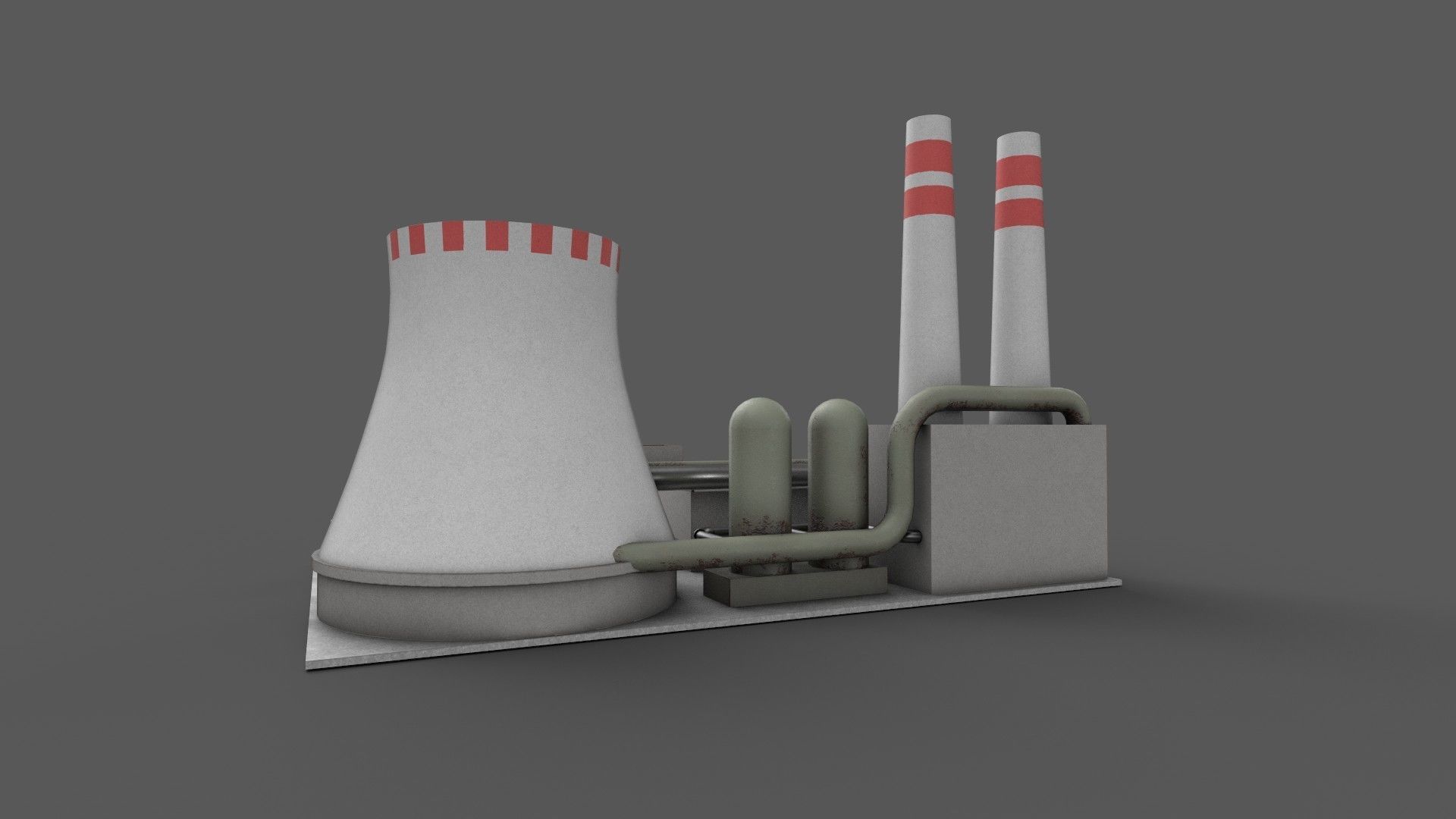 Power Plant Low poly Low-poly 3D model_5