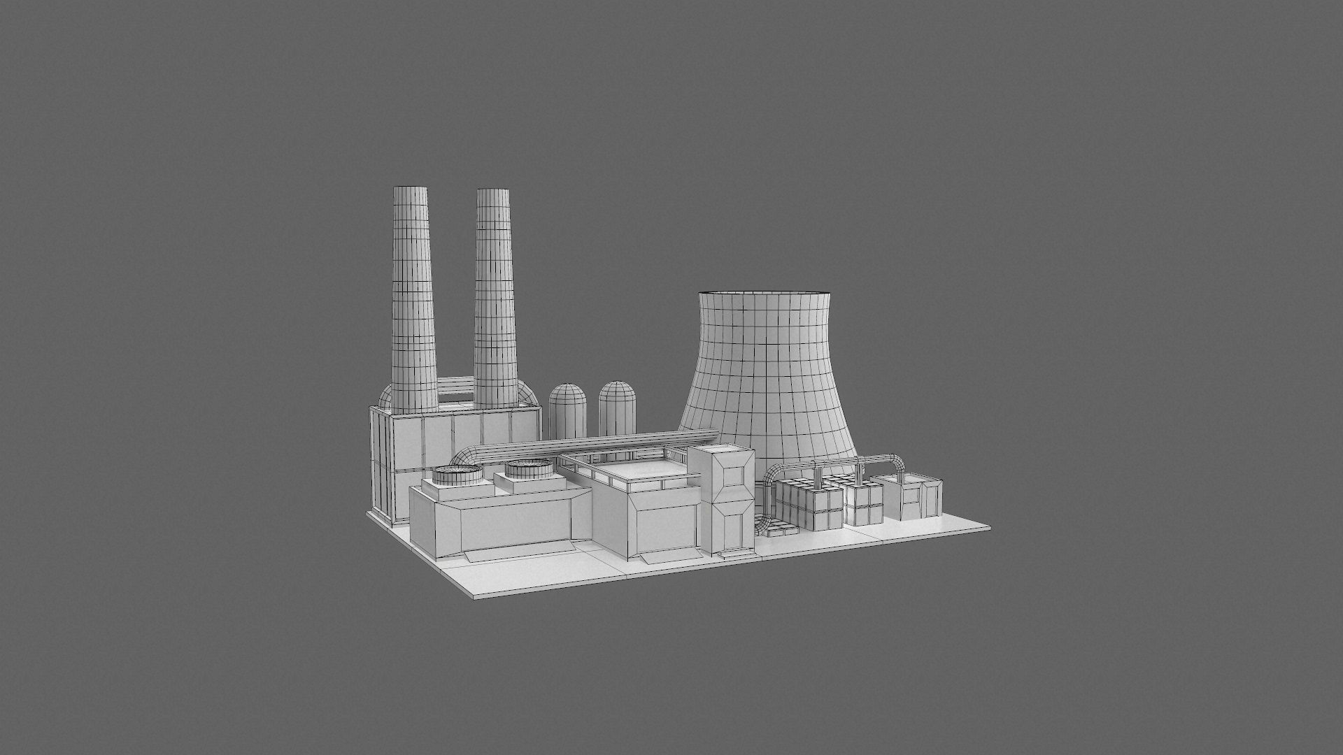 Power Plant Low poly Low-poly 3D model_8