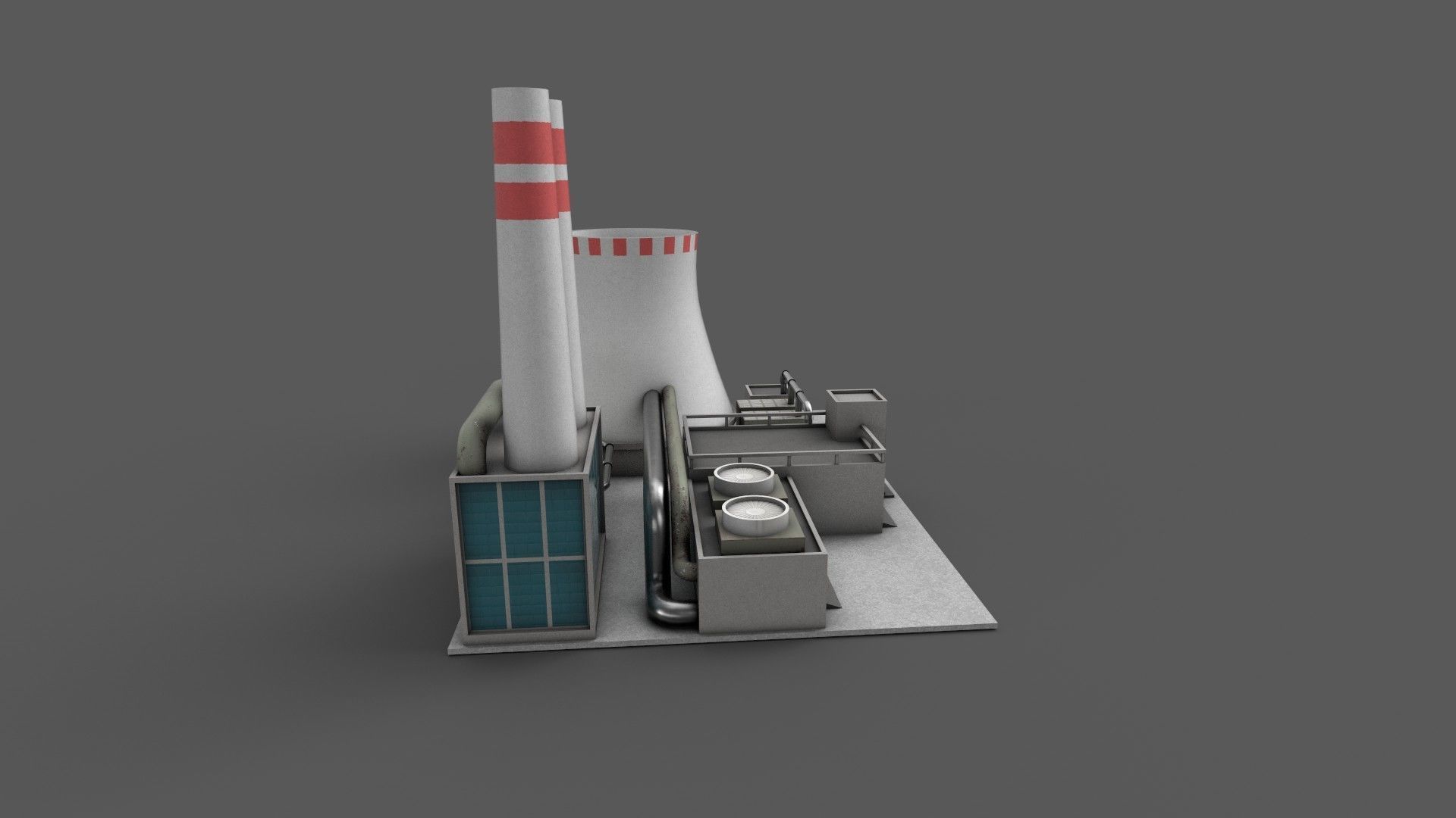 Power Plant Low poly Low-poly 3D model_6