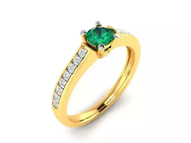 ring-599 emerald and diamond engagement ring