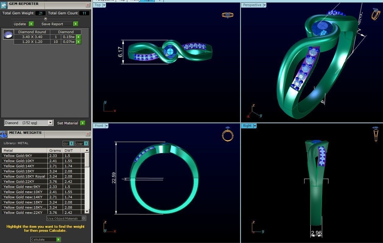 ring-570 gold ring with ruby stone and diamonds 3D print model_4