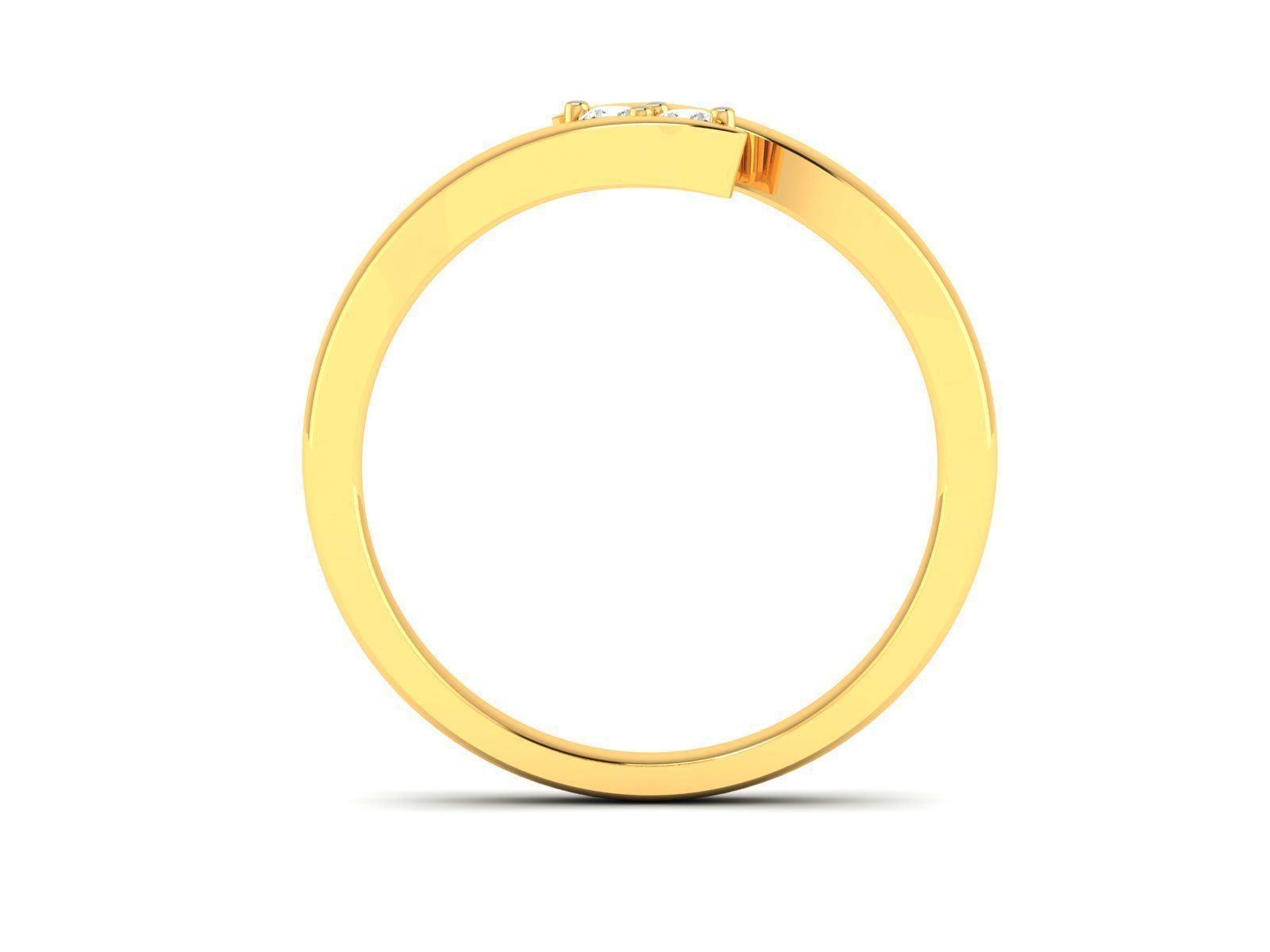 ring-540 gold diamond ring with two stones 3D print model_2