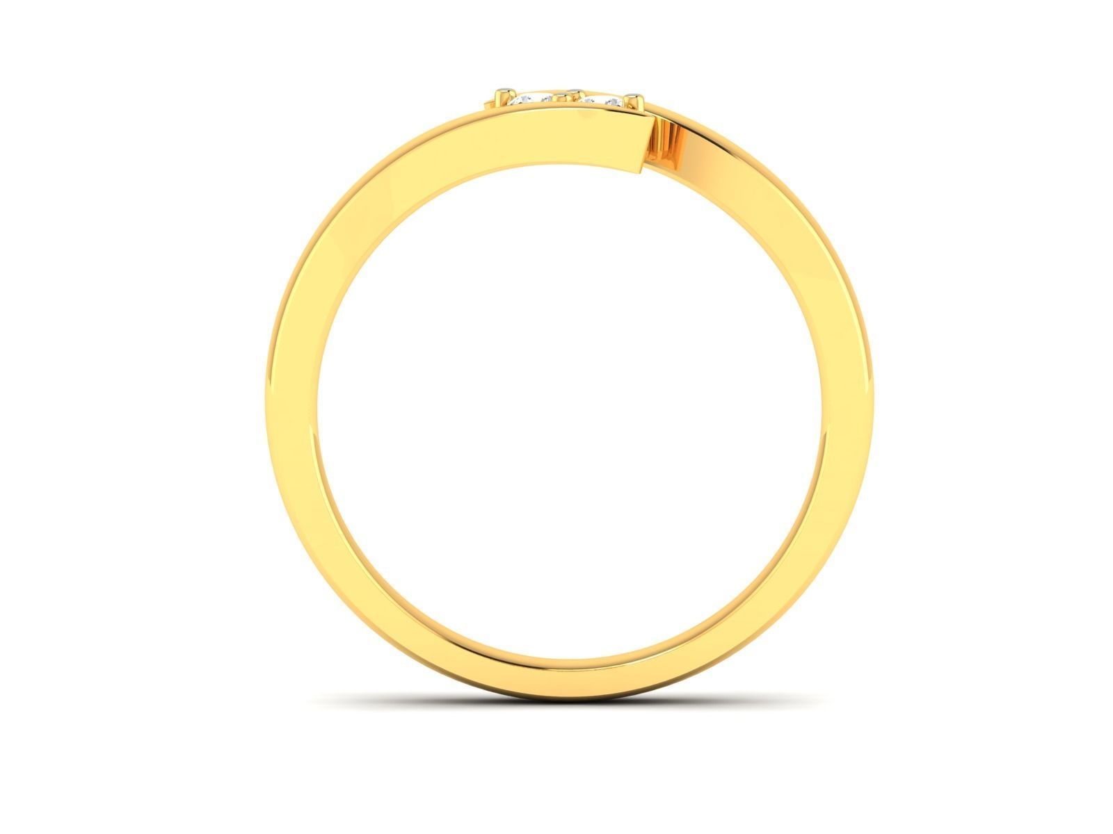 ring-540 gold diamond ring with two stones 3D print model_3
