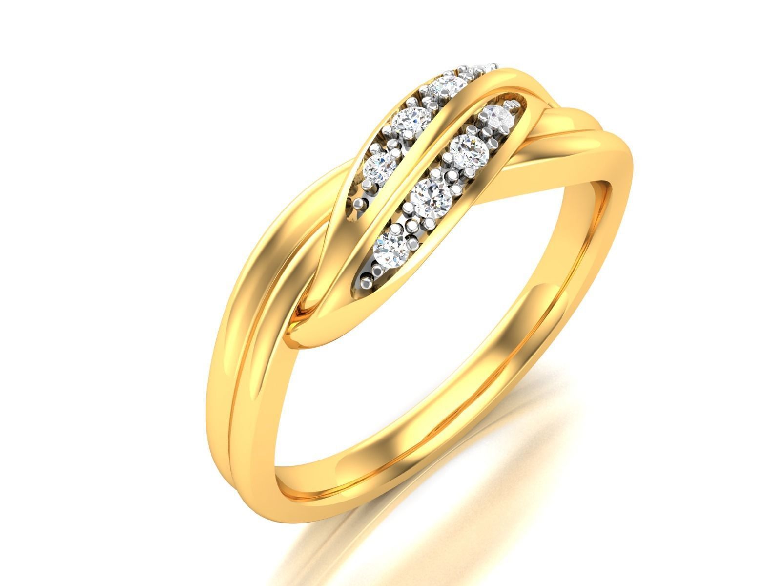 ring-529 diamond ring gold 3D print model_1