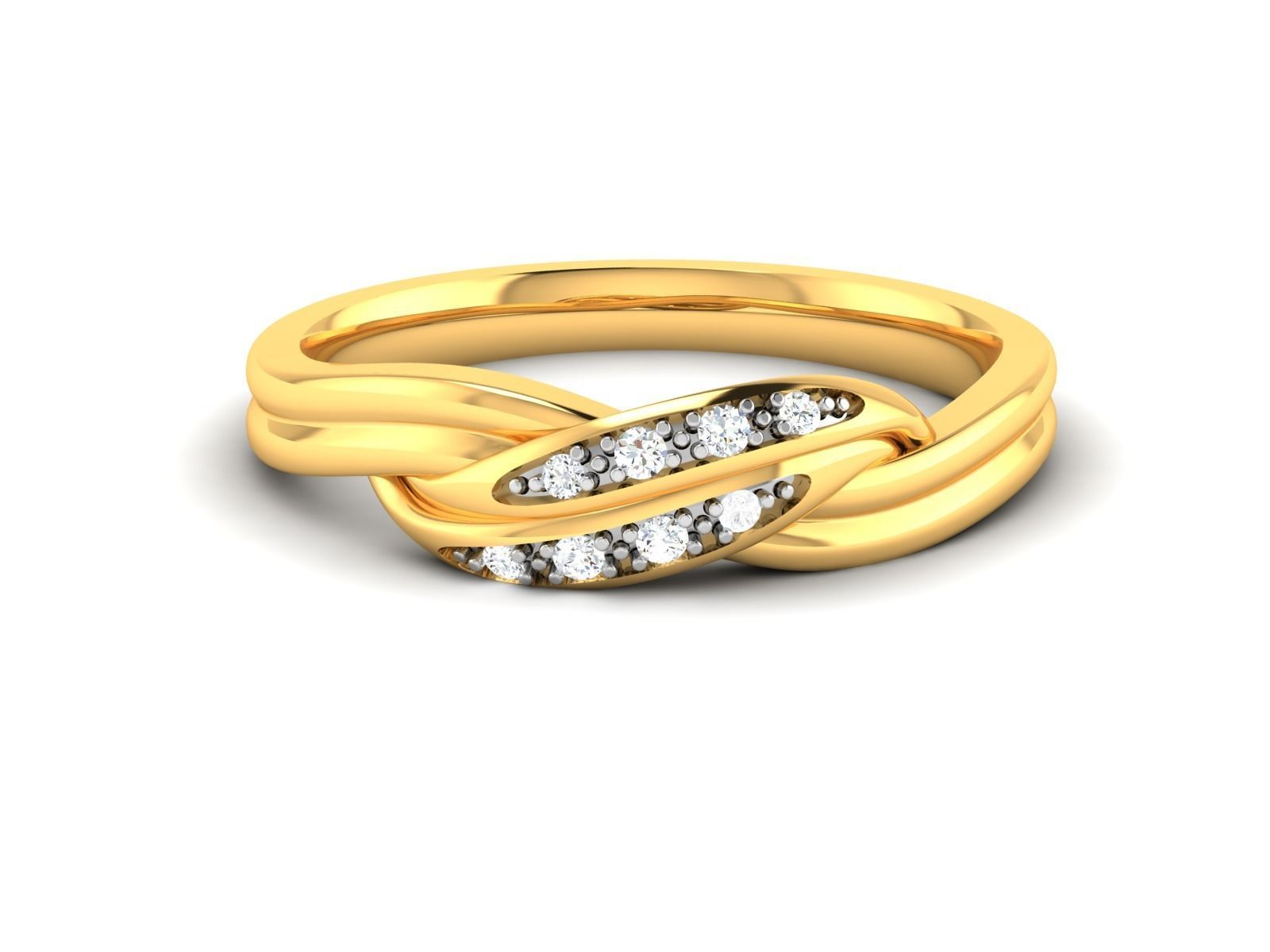 ring-529 diamond ring gold 3D print model_7