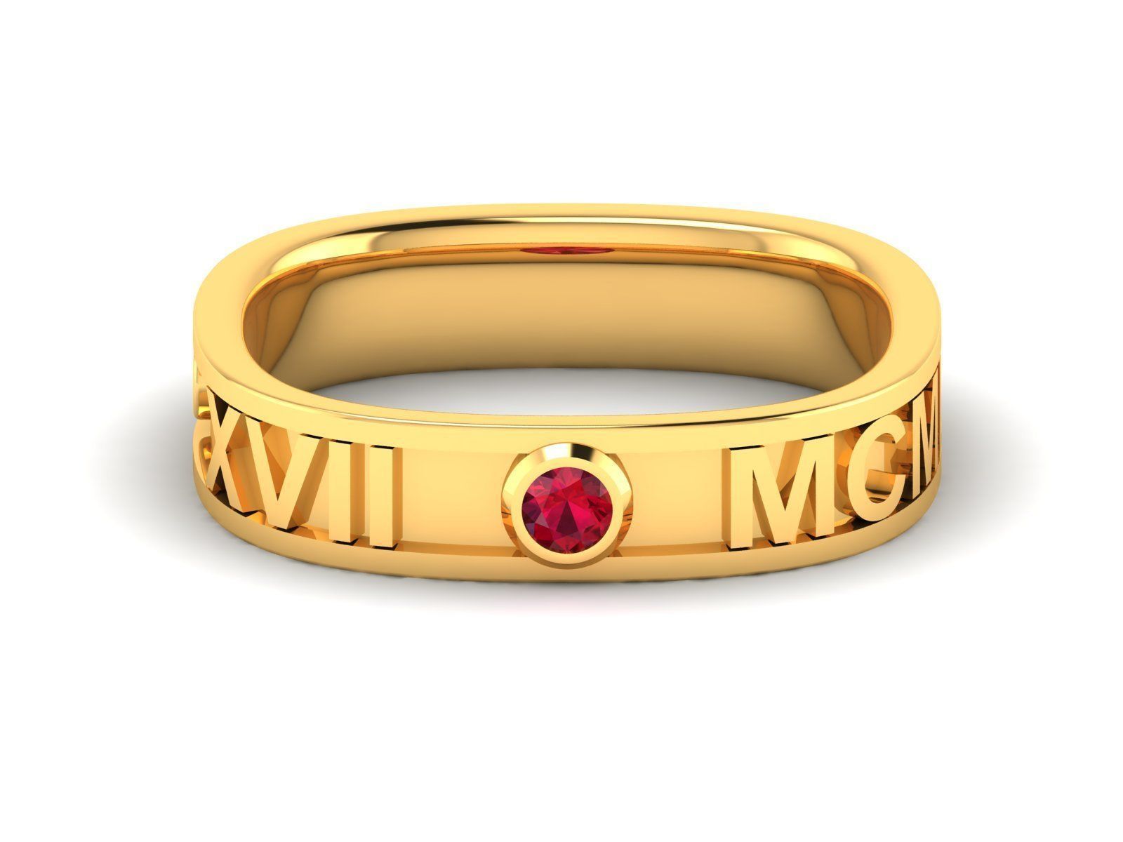 ring-526 gold ring with sapphires 3D print model_6