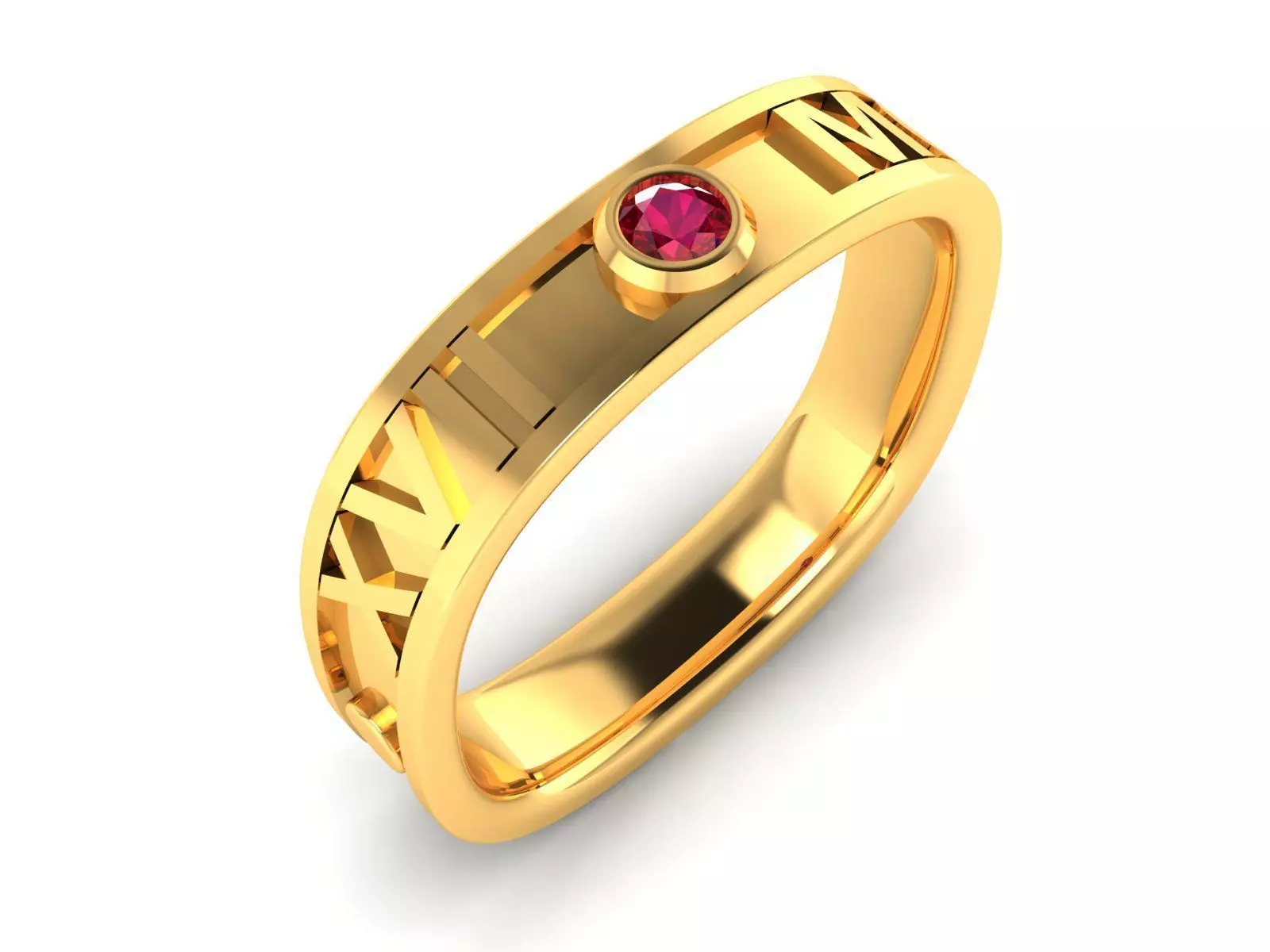 ring-526 gold ring with sapphires 3D print model_0