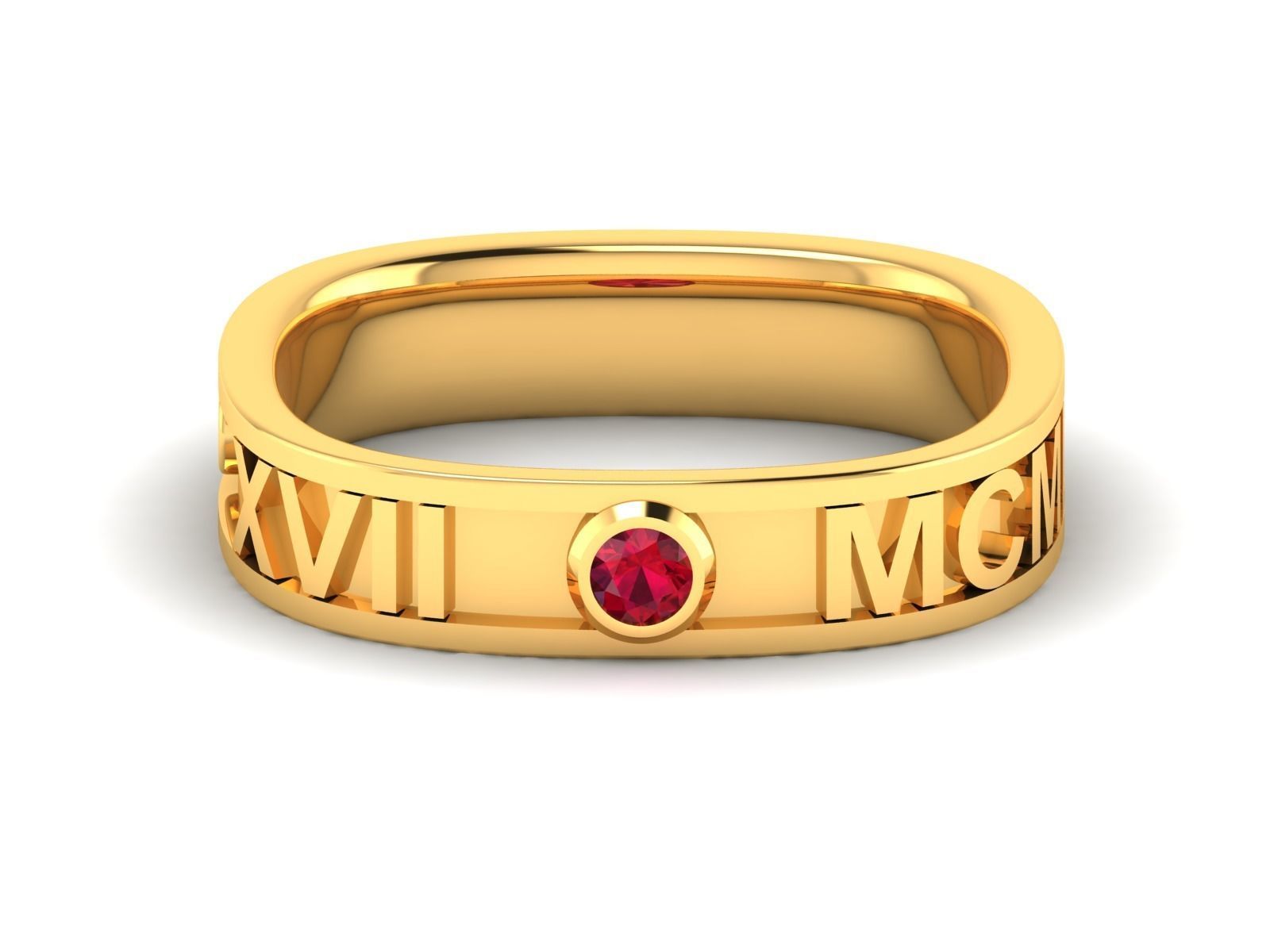 ring-526 gold ring with sapphires 3D print model_7