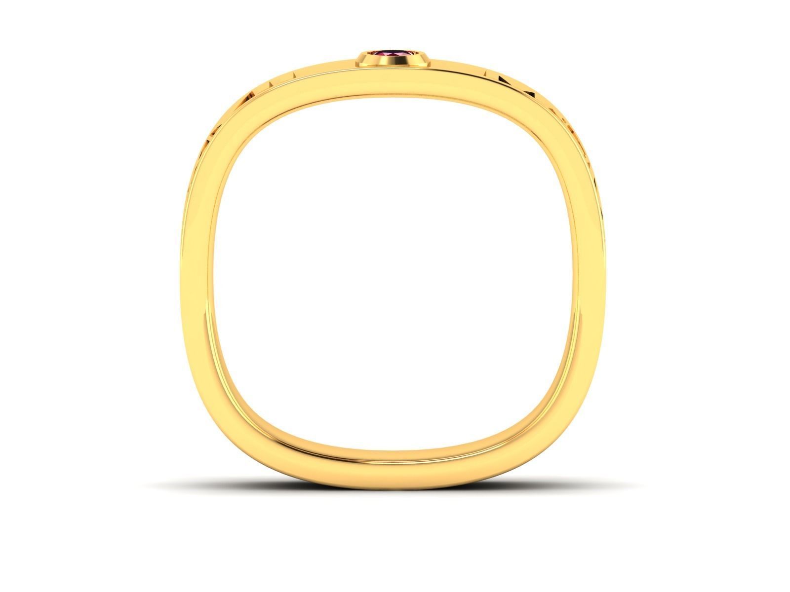 ring-526 gold ring with sapphires 3D print model_3