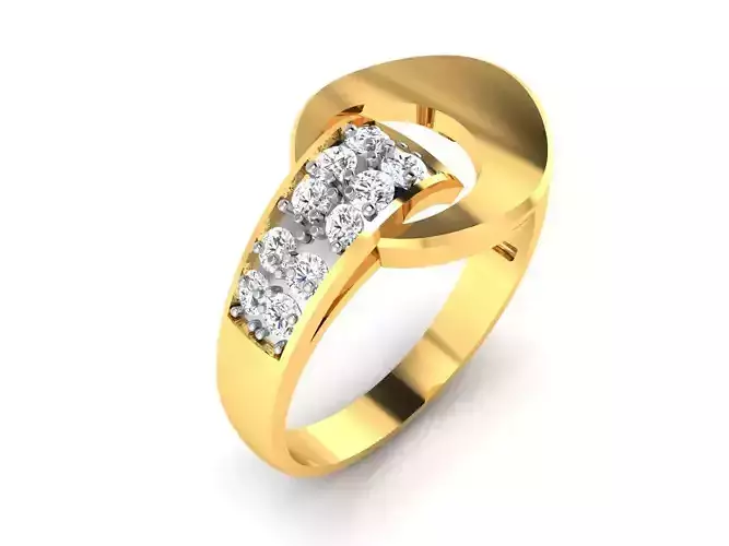 ring-381 round diamond ring gold