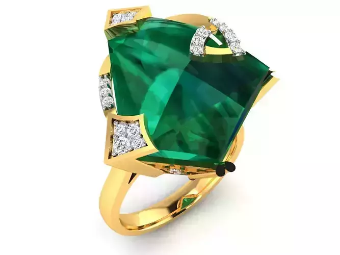 ring-370 emerald and diamond ring