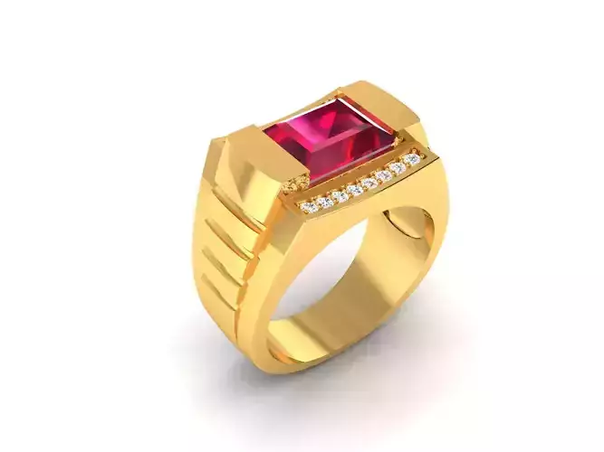 ring-166 gold ring with ruby stone