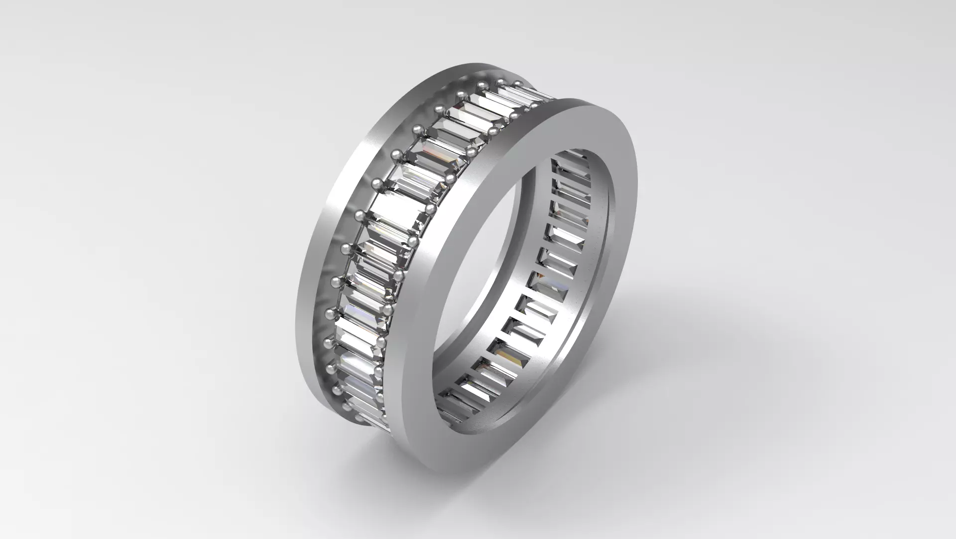 Baguette Diamond Ring Free 3D model