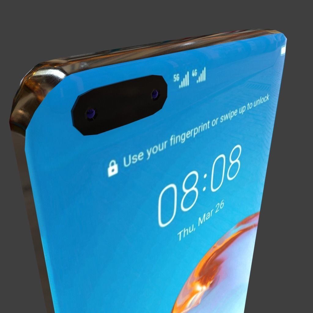 Huawei P40 Pro Plus Low-poly 3D model_13
