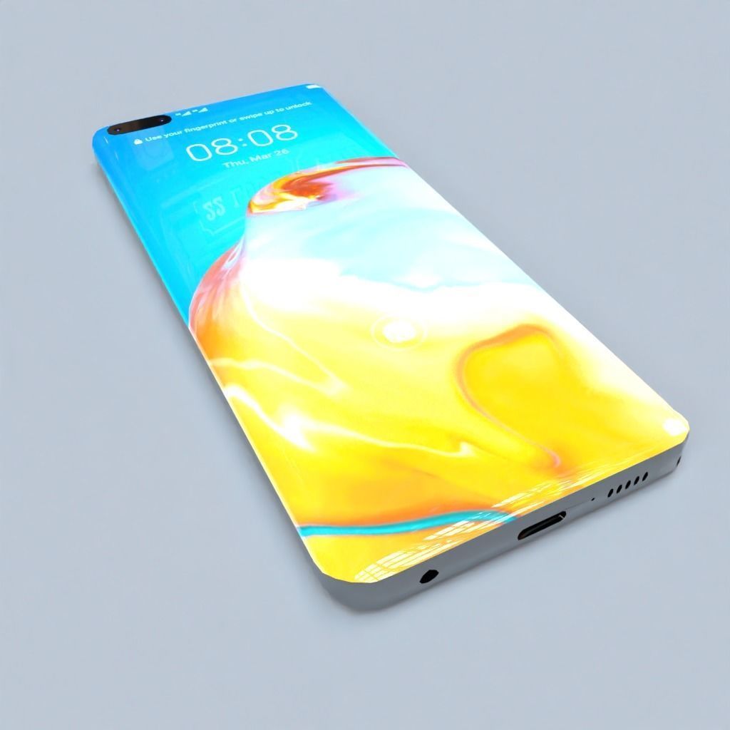 Huawei P40 Pro Plus Low-poly 3D model_12