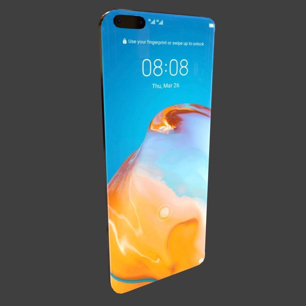 Huawei P40 Pro Plus Low-poly 3D model_4