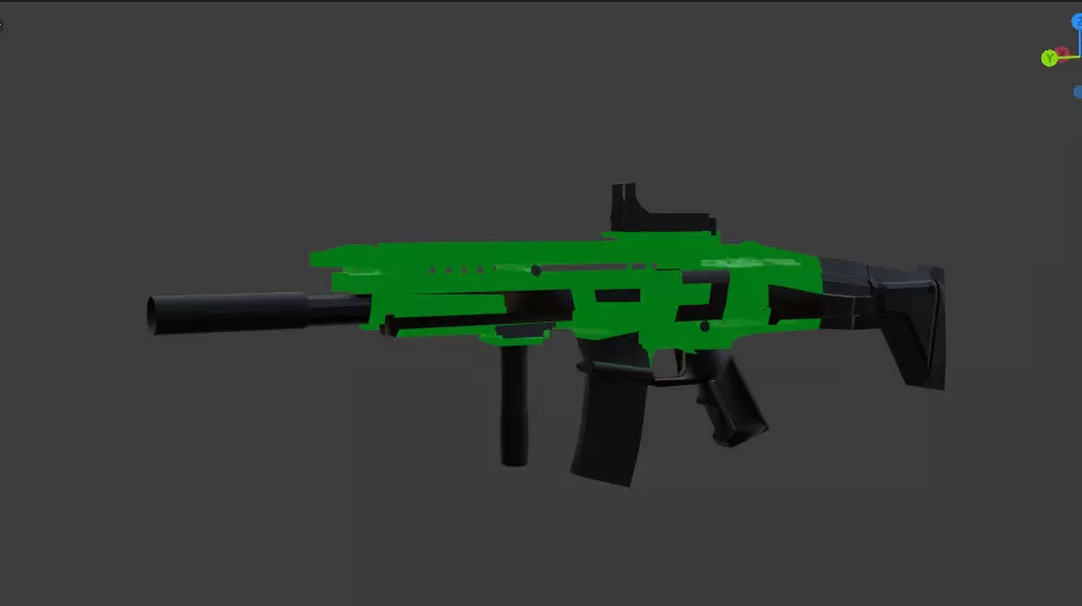 Assault Low Poly gun with paint Free 3D model