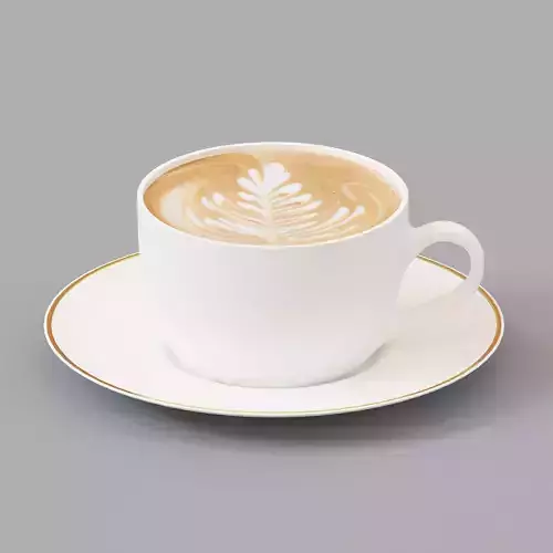CAPPUCcINO coffee cup and saucer 3D print model