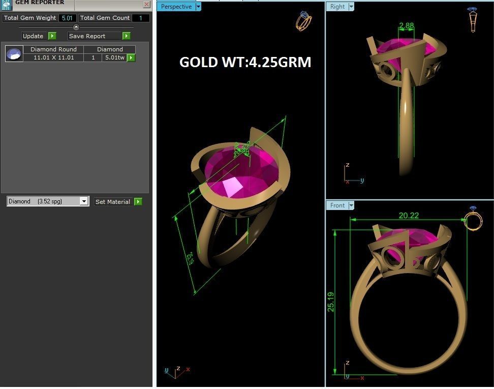 ring-2049 ruby ring gold 3D print model_4