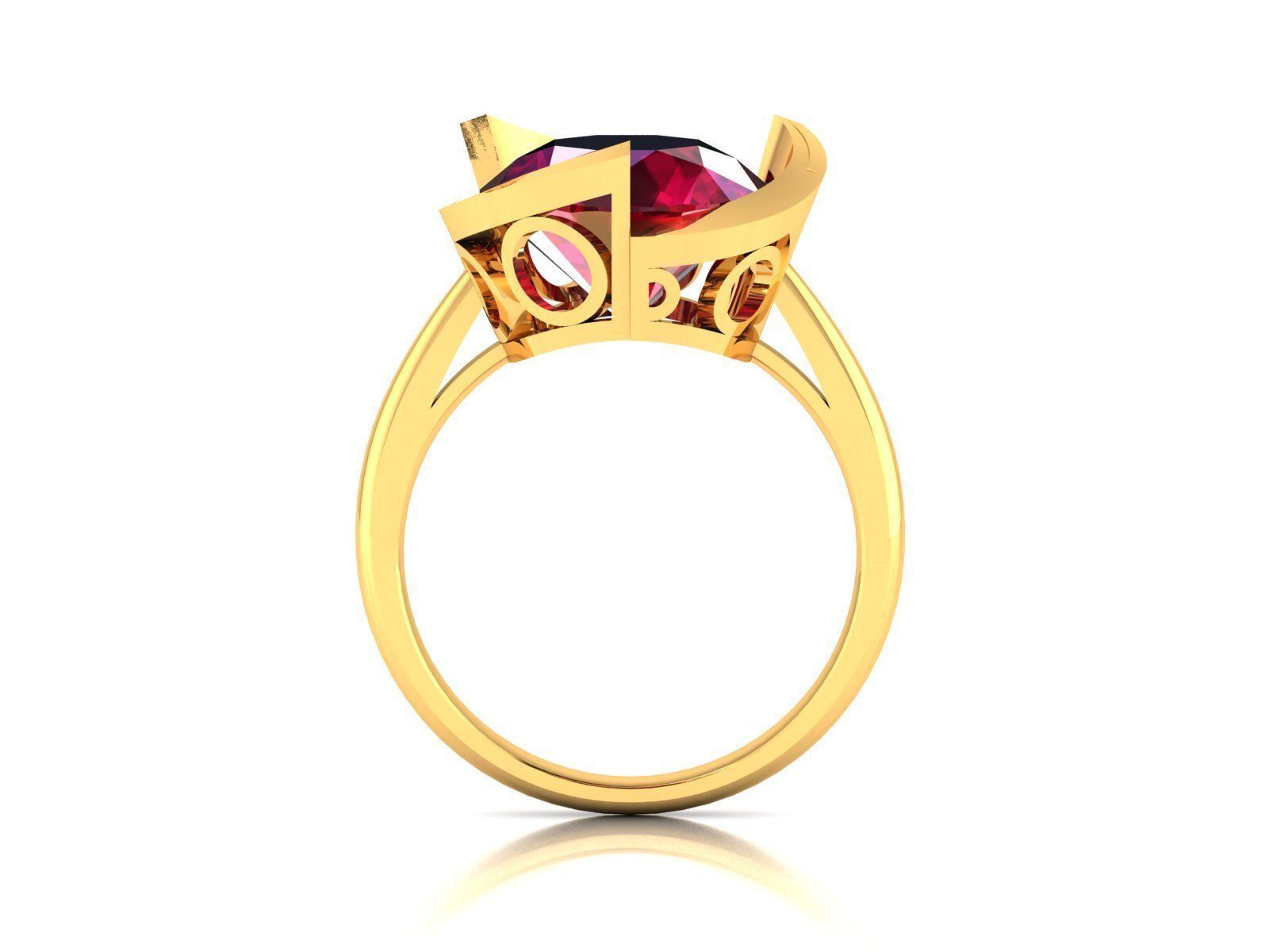 ring-2049 ruby ring gold 3D print model_2