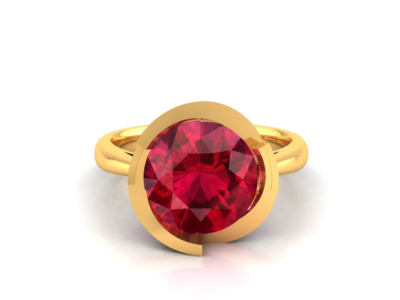 ring-2049 ruby ring gold 3D print model_8