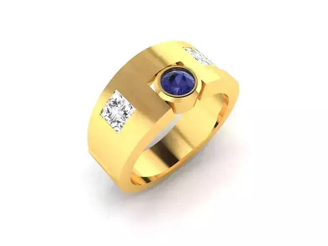 ring-2002 gold ring with sapphire stone and diamonds