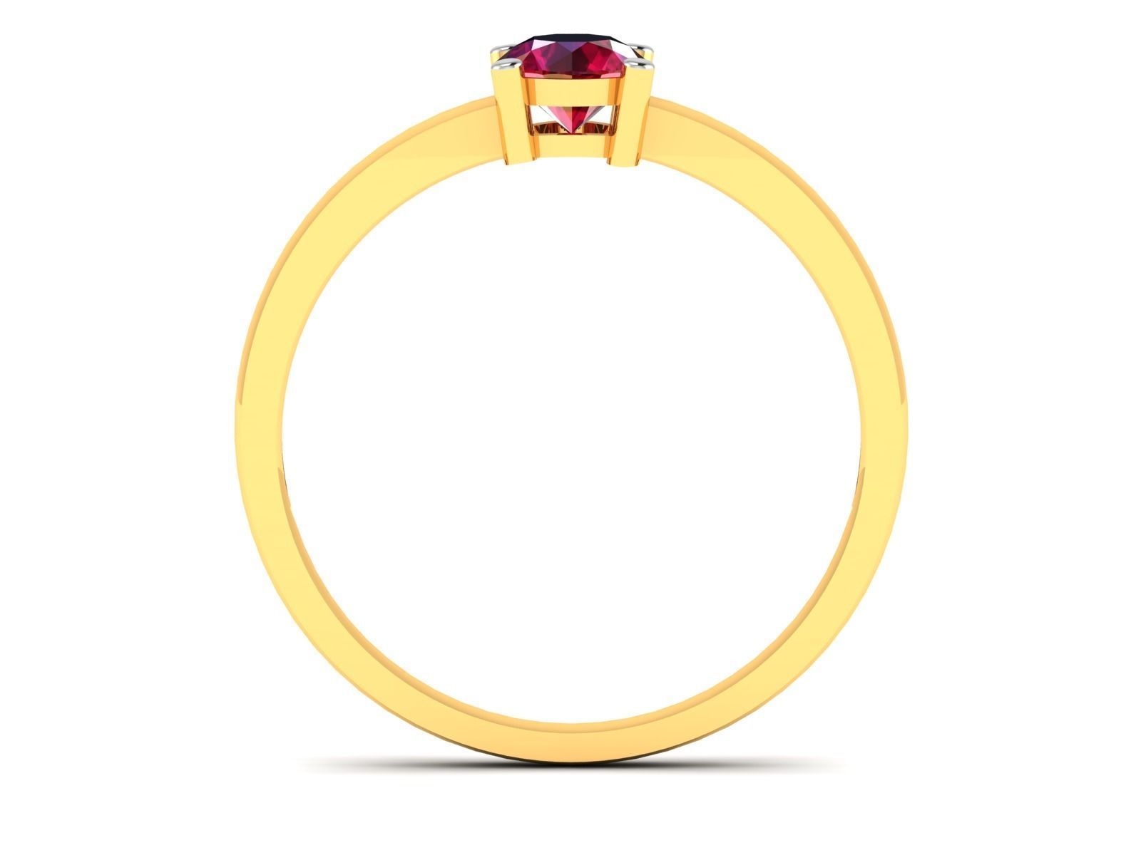 ring-1922 gold ring with ruby stone 3D print model_3