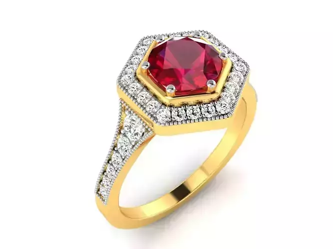 ring-1878 ruby and diamond halo engagement ring gold