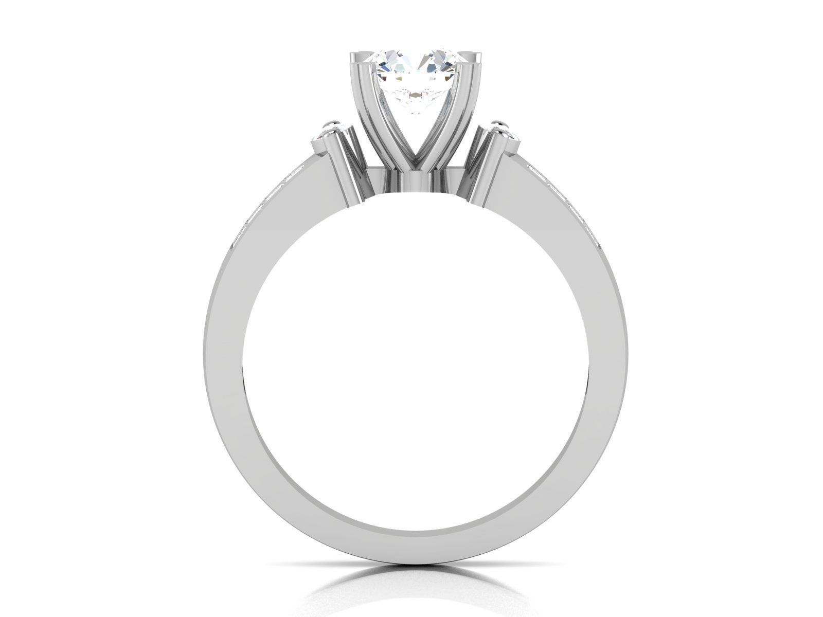 ring-1876 diamond engagement ring gold 3D print model_2