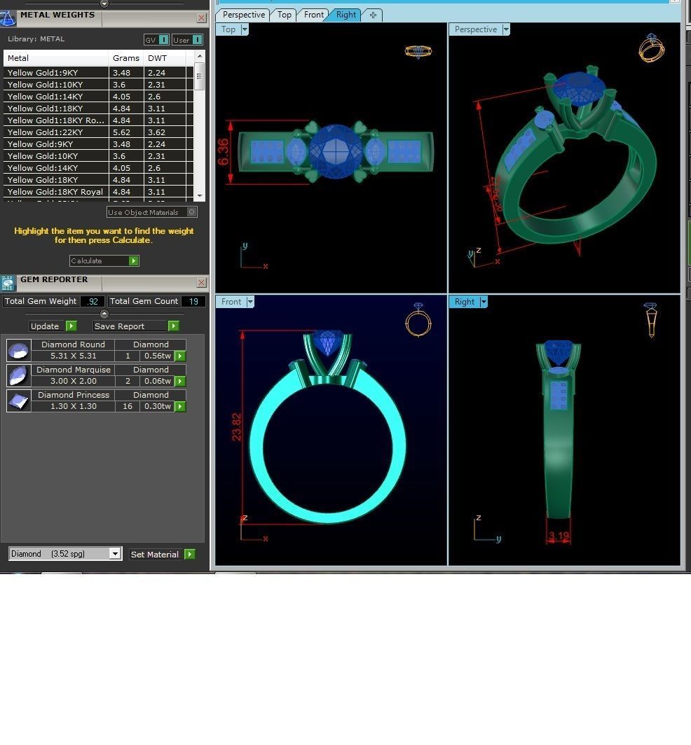 ring-1876 diamond engagement ring gold 3D print model_6