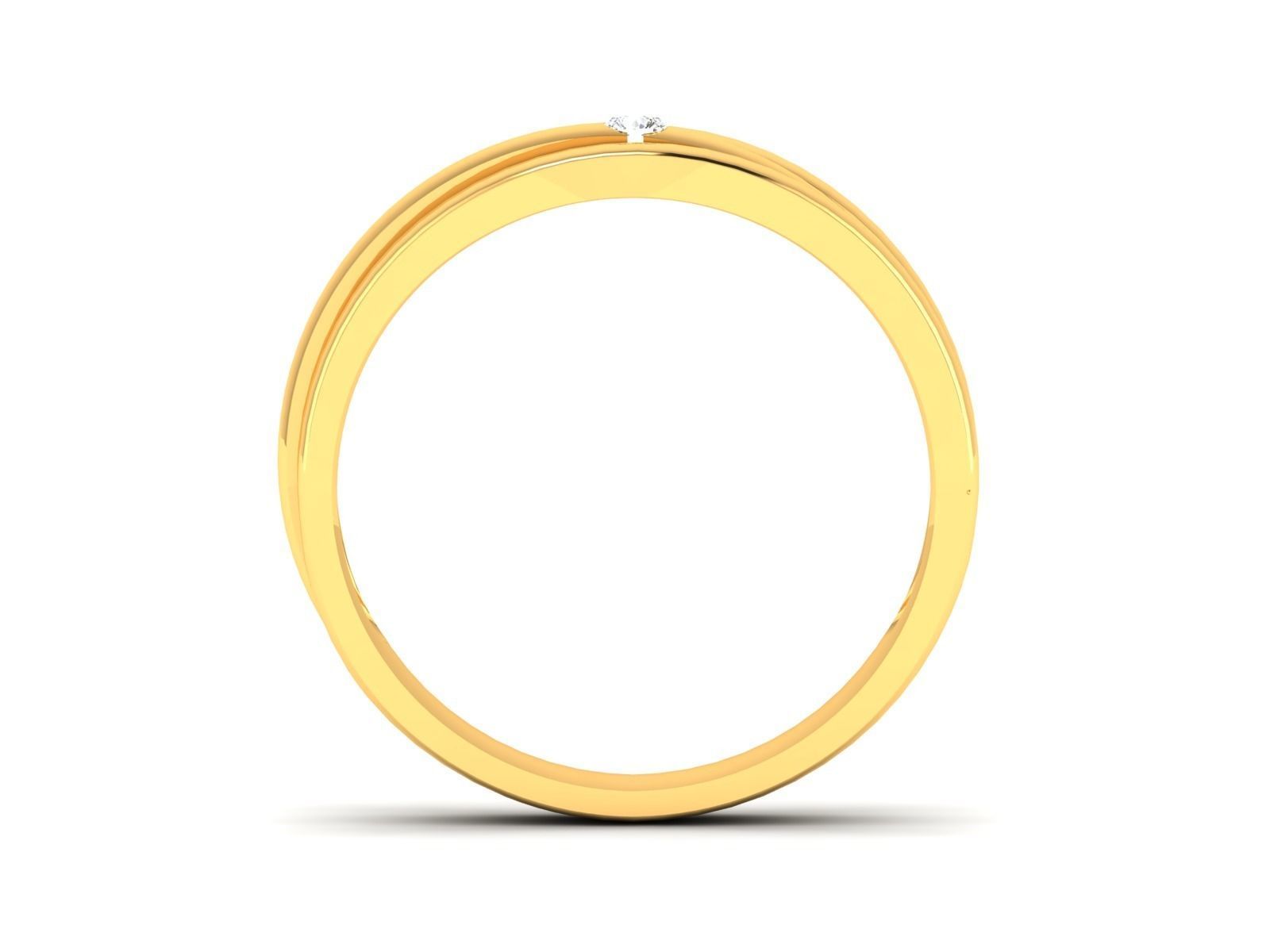 ring-1852 gold ring with diamond in center 3D print model_7
