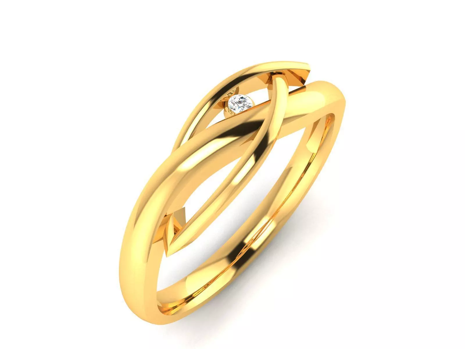ring-1789 gold ring with diamond 3D print model
