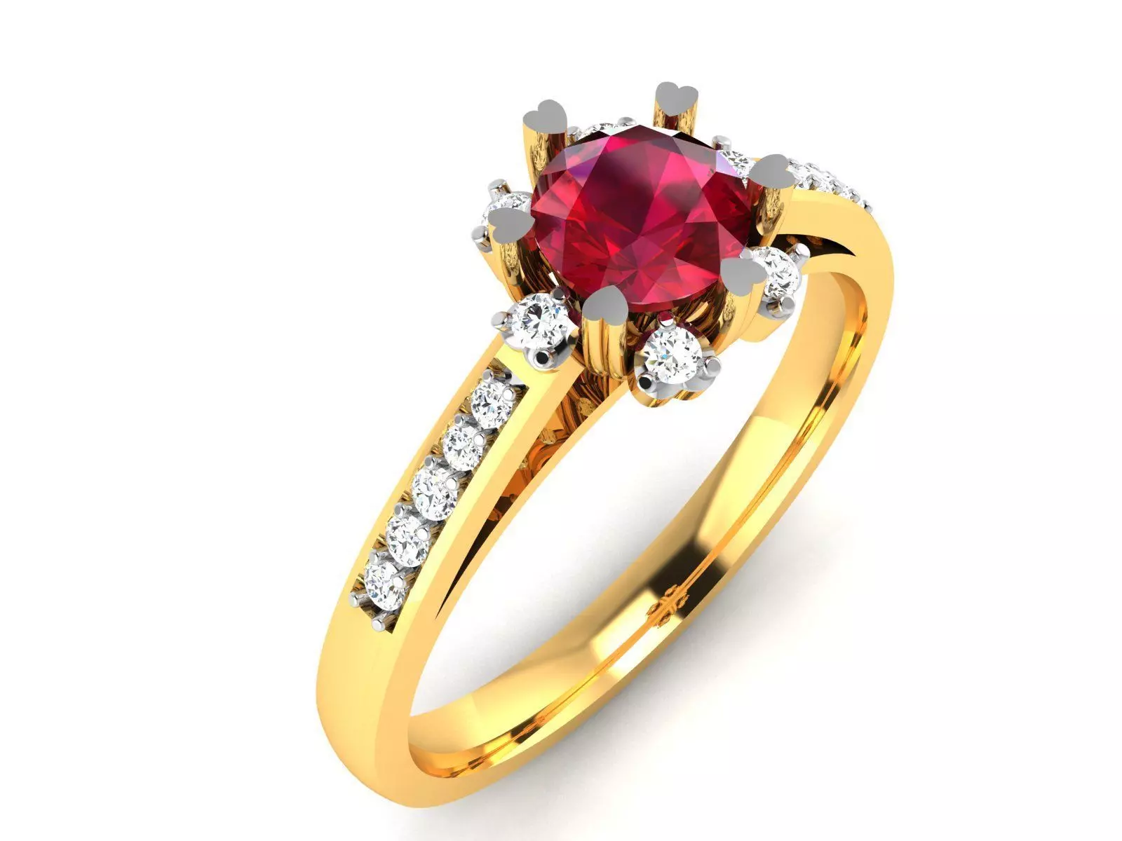 ring-1785 ruby and diamond engagement ring 3D print model_0