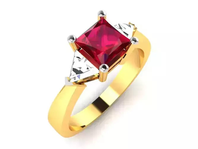 ring-1782 gold ring with ruby stone and diamonds