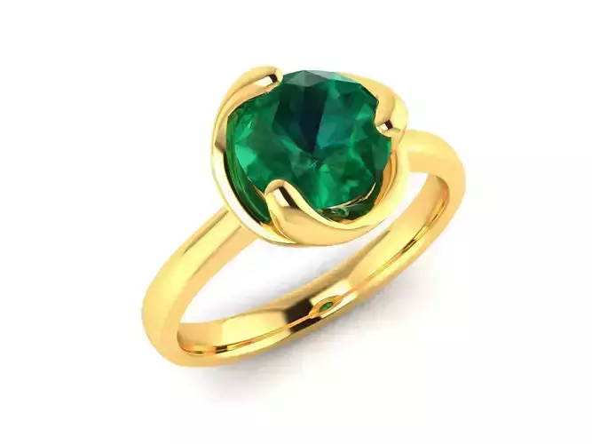 ring-1741 emerald stone ring gold