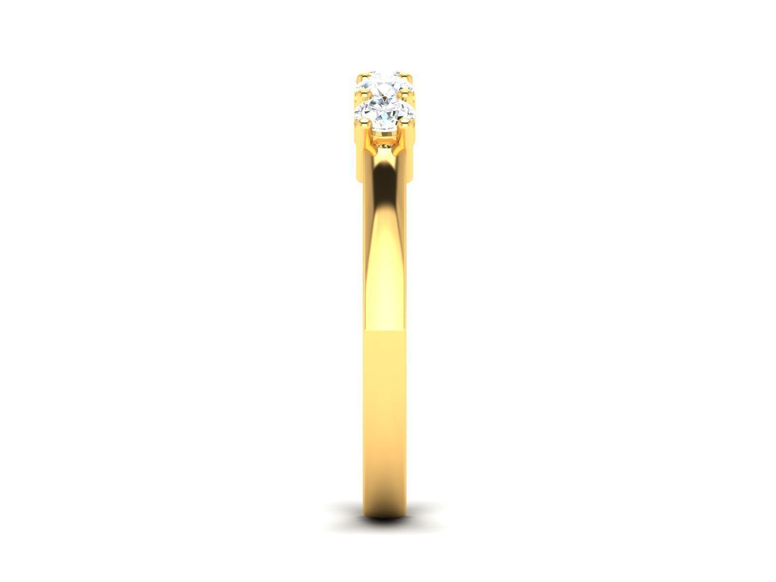 ring-1691A four stone diamond ring gold 3D print model_5