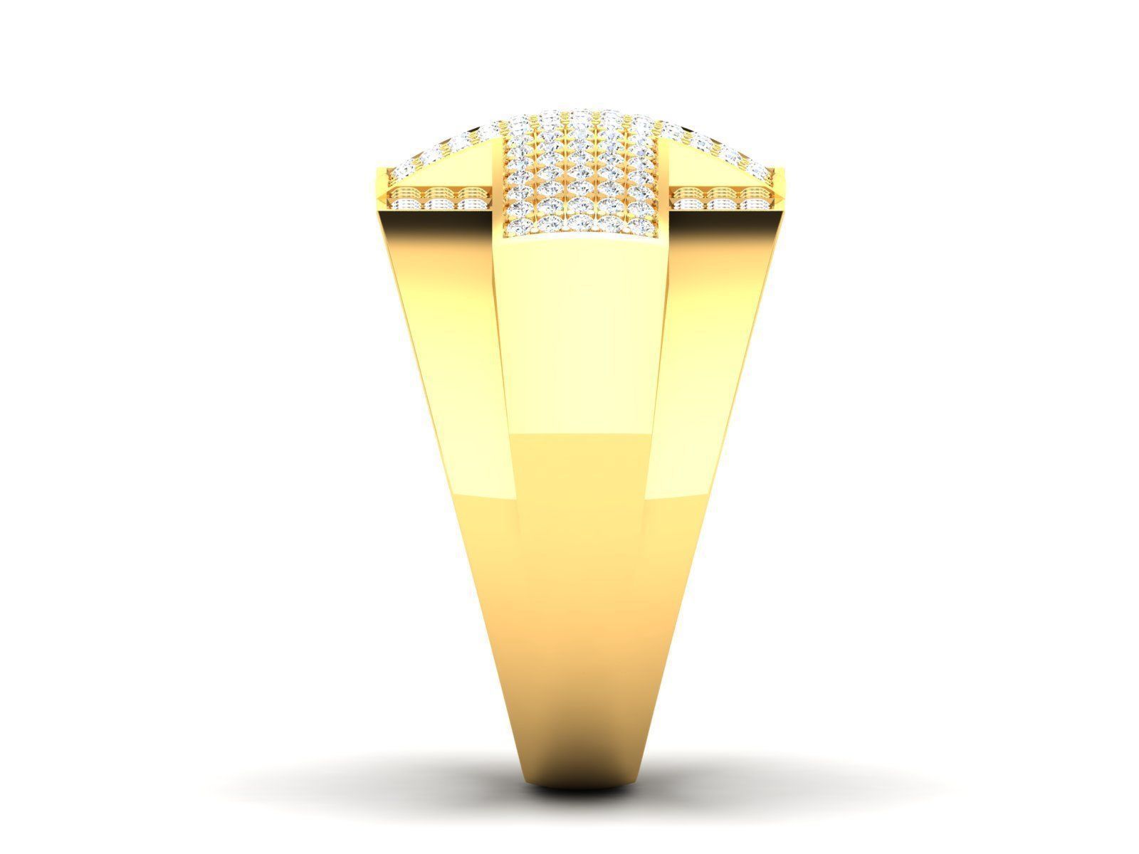 ring-1689 gold diamond cross ring 3D print model_2