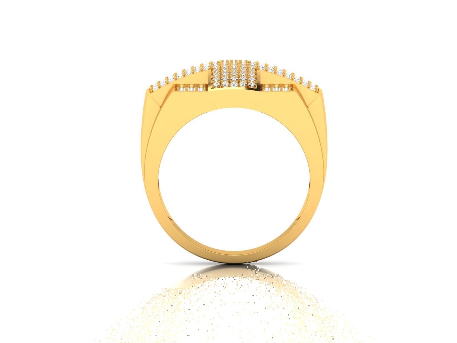 ring-1689 gold diamond cross ring 3D print model_5