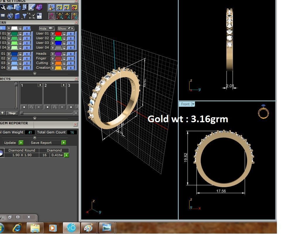 ring-1674 diamond eternity band gold 3D print model_6
