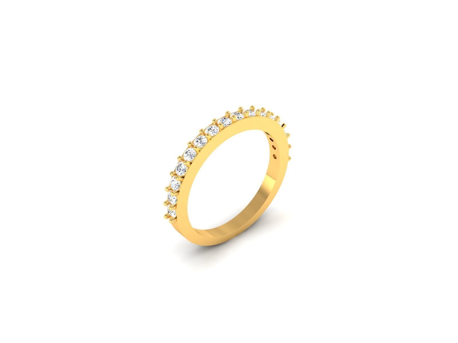 ring-1674 diamond eternity band gold 3D print model_1