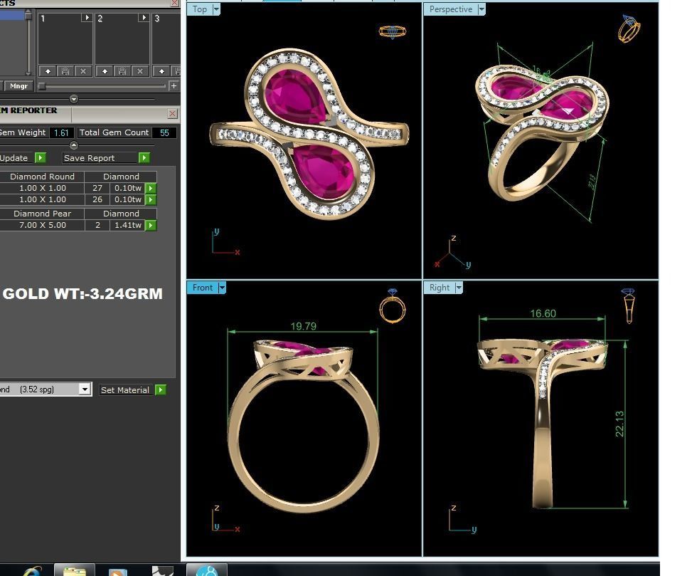 ring-1536 ruby and diamond ring gold 3D print model_8