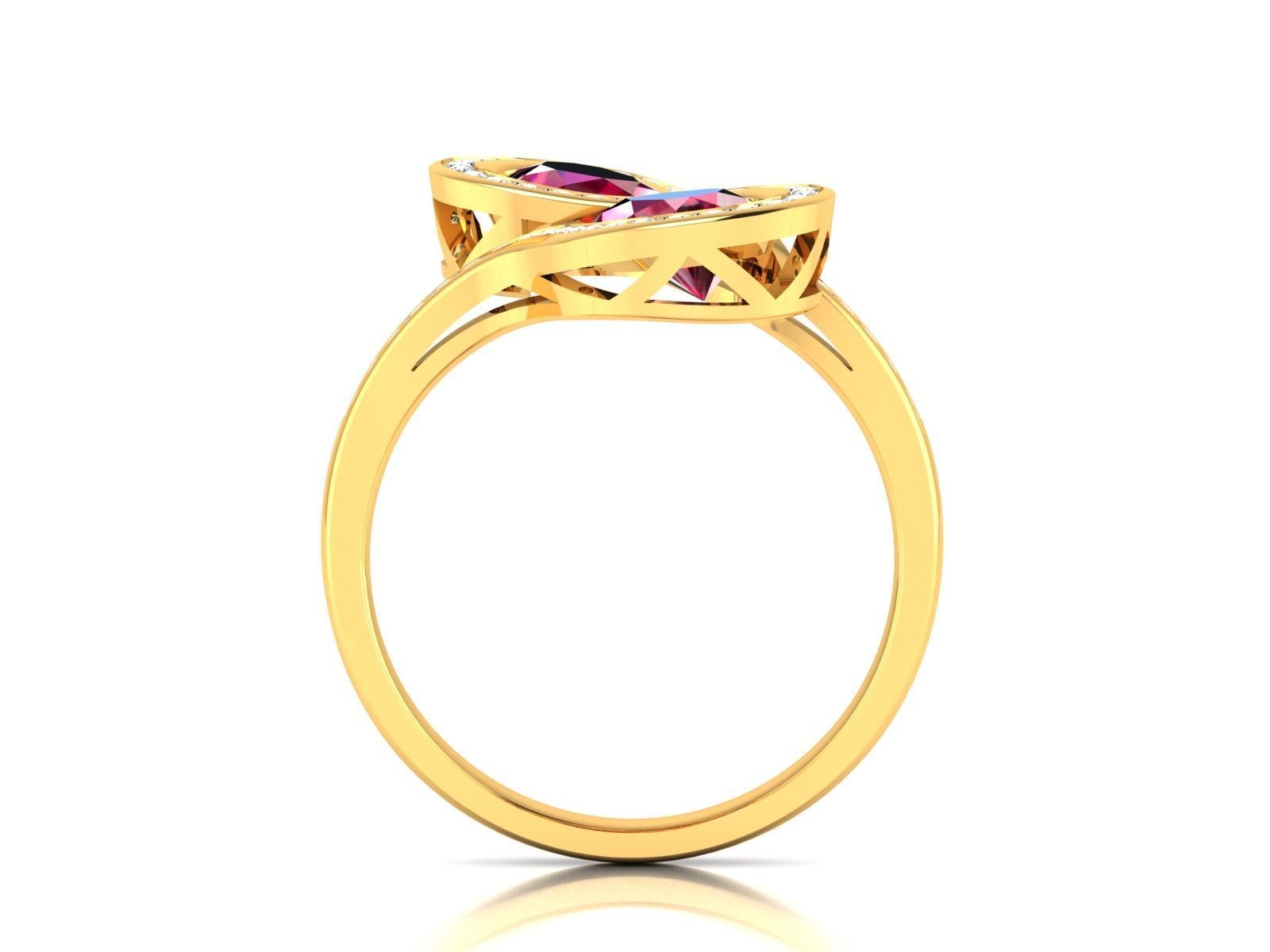 ring-1536 ruby and diamond ring gold 3D print model_2