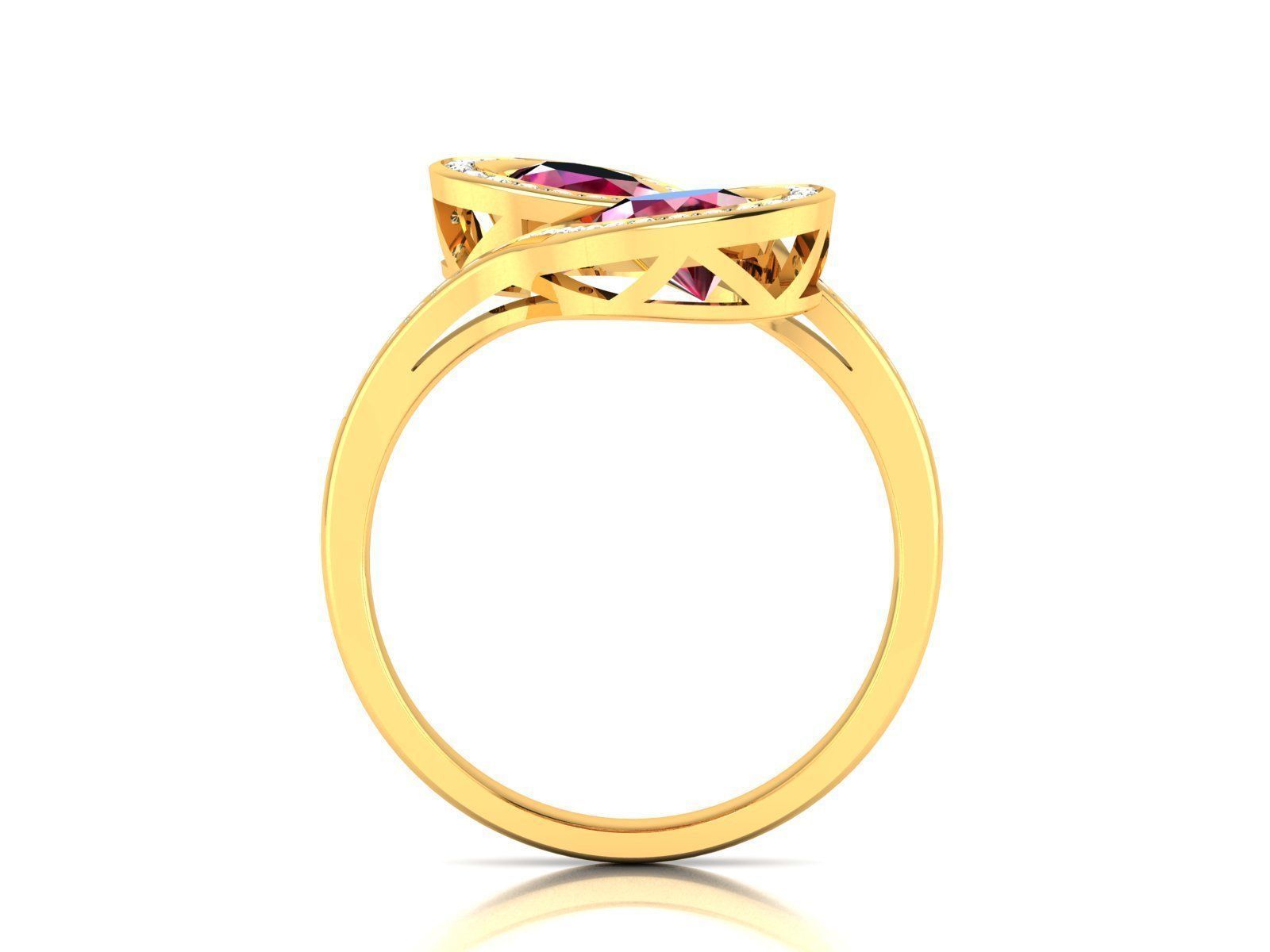 ring-1536 ruby and diamond ring gold 3D print model_3