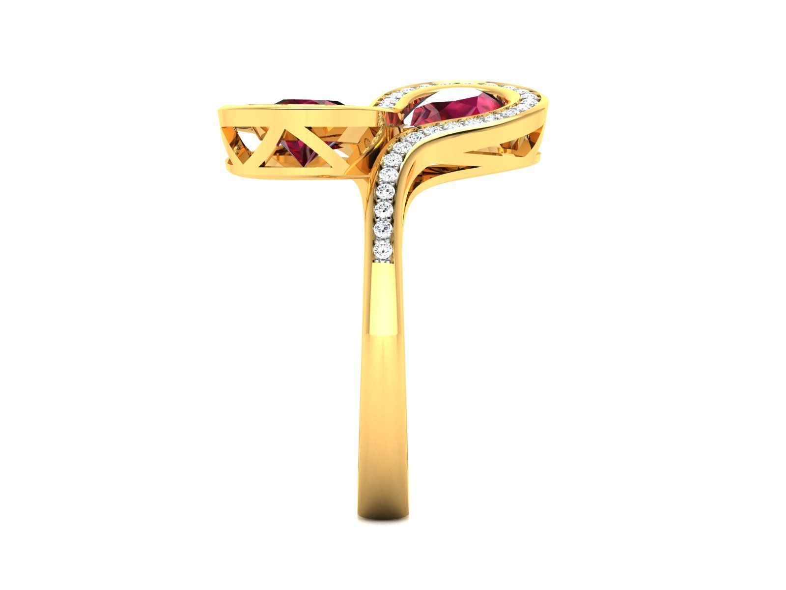 ring-1536 ruby and diamond ring gold 3D print model_4